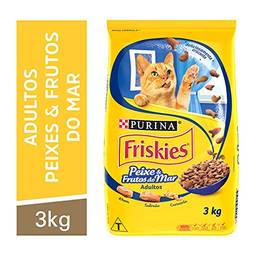 Nestlé Purina Friskies Ração Seca Para Gatos Adultos Peixes E Frutos Do Mar 3Kg