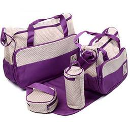 LuckyWin kit bebe,kit bolsa maternidade,Incluindo almofada de urina, bolsa de garrafa, lancheira, bolsa de ombro, bolsa, conjunto de cinco peças