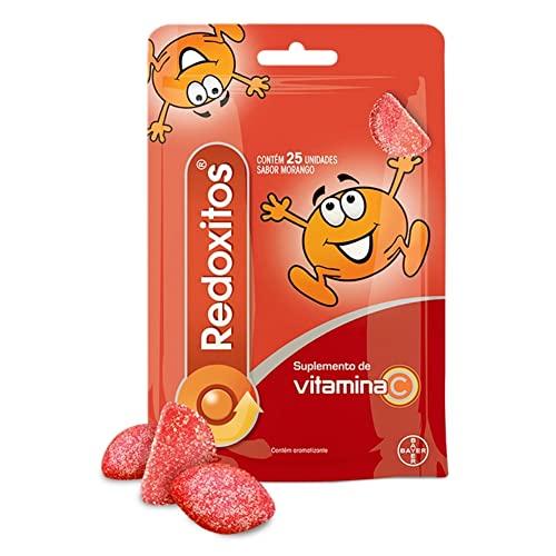 Redoxitos Morango 25 unidades, Vitamina C, Redoxon, pacote de 25
