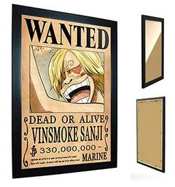 Quadro C/Moldura One Piece - Cartaz de Procurado Sanji
