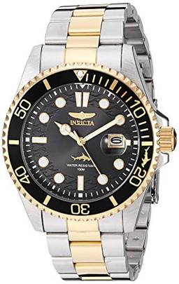 Invicta Relógio masculino de quartzo Pro Diver com pulseira de aço inoxidável, dois tons, 22 (modelo: 30023), Dois tons, 43 mm, Relógio de quartzo, mergulhador