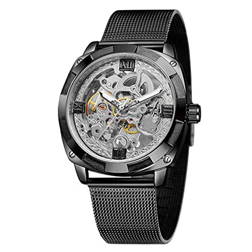 Tomshin Relógio mecânico masculino relógios mecânicos automáticos de aço inoxidável 30M à prova d'água relógio de pulso empresarial
