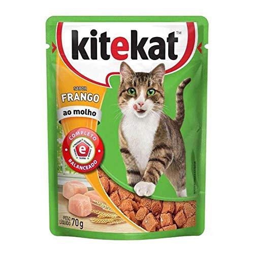 Ração Úmida Kitekat Sachê para Gatos Adultos, Frango, 70 g