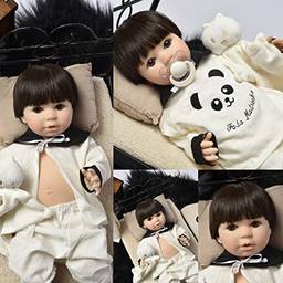 Bebê Reborn Menino Panda Brinquedos Fada Madrinha Boneca Articulada 100% Silicone + Pode dar Banho