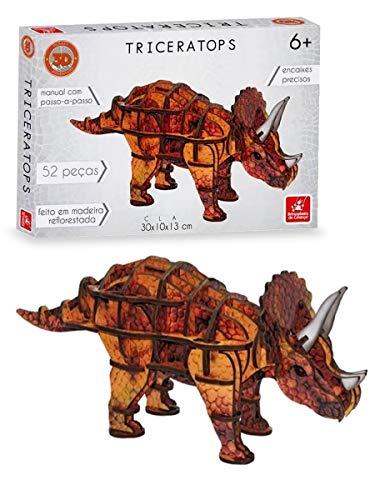 Quebra-Cabeça 3D Dino Triceratops 52 Peças