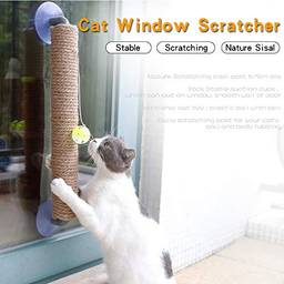 Staright Poste para arranhar montado na parede com bola suspensa Brinquedo Cat Scratcher Brinquedo de escalada para gatos brincando sozinhos