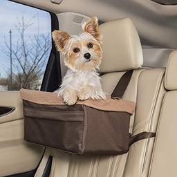 PetSafe Assento para cães Happy Ride – Assento impulsionador para carros, caminhões e SUVs – Alça fácil de ajustar – Forro de lã durável lavável na máquina e fácil de limpar – médio, marrom