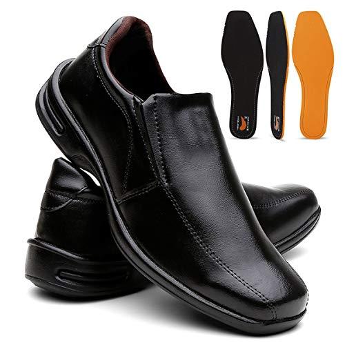 Sapato Masculino Confort Plus Leve E Macio - Preto Calçar/39