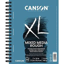 Bloco Canson Série XL Rough Mix Media, 17,78 cm x 25,40 cm