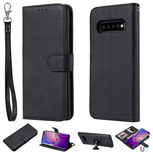 Capa carteira XYX para Galaxy S10, 2 em 1 de couro PU com capa fina removível para celular Samsung Galaxy S10 de 6,1 polegadas (preto)