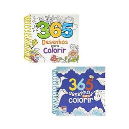 Combo 2 Livros com 365 Desenhos para Colorir