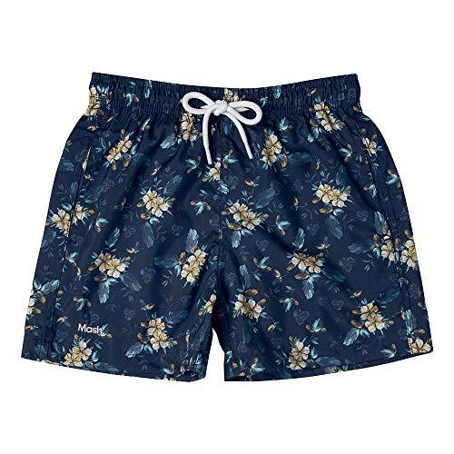 Shorts Infantil Estampado Floral Sombreado, Mash, Menino, Azul Marinho, M