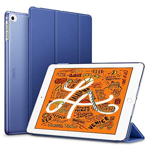 ESR Capa para iPad mini 5 2019, capa inteligente com três dobras, capa leve para descanso/despertador automático, capa dura com capa traseira inteligente, azul