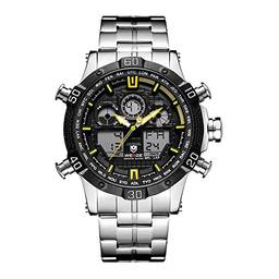 Relógio Masculino Weide AnaDigi WH6901 - Prata e Amarelo
