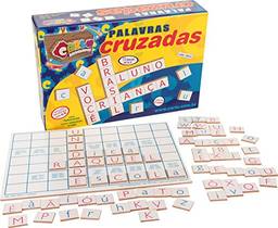 Carlu Brinquedos - Palavras Cruzadas Jogo Educativo da Lógica, 5+ Anos, 72 Peças , Multicolorido, 3013