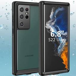 Capa à prova d'água para Galaxy S22 Ultra 5G, com certificação DOOGE IP68, à prova de choque, à prova de sujeira, à prova de neve, proteção de corpo inteiro com ID de impressão digital para Samsung Galaxy S22 Ultra