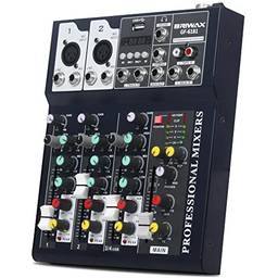 Mesa de Som 4 Canais Profissional Phantom Power 48v DJ Bluetooth RCA XLR Mp3 Usb Delay e Reverb Bivolt 110/220v