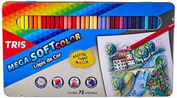 Lápis De Cor Mega Soft Color - 72 Cores - Estojo Metálico - Tris