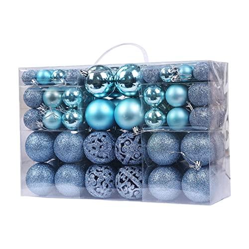 menolana 100 Peças de Enfeites de Bola de Natal árvore Decorativa à para Festa de Férias - Azul