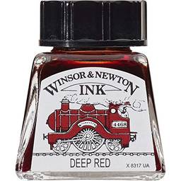 Winsor & Newton Drawing Inks Tinta para Desenho, Vermelho (Deep Red), 14 ml