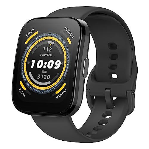 Relógio Amazfit Bip 5, Chamada Bluetooth, Alexa Built-in, Rastreamento GPS, Vida útil da bateria de 10 dias, Rastreador de Fitness com, Monitoramento de Oxigênio no Sangue - Preto