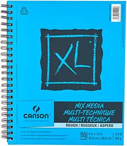 Papel Canson Série XL Rough Mix Media, 22,86 cm x 30,48 cm