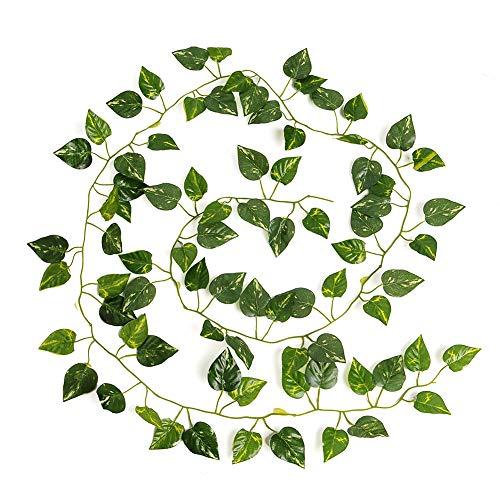 Kicode — Guirlanda de folhas de videira Evergreen para decoração de casa, interior e exterior, 200 cm
