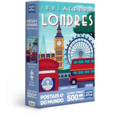 Postais do Mundo: Inglaterra - Londres - Quebra-cabeça - 500 peças nano - Toyster Brinquedos
