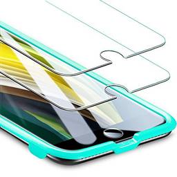 ESR Protetor de tela de vidro temperado para iPhone SE 2020/8/7 [2-Pack] [Estrutura de fácil instalação] [Case-friendly] Protetor de tela de vidro temperado premium para iPhone SE / 8/7 / 6s / 6