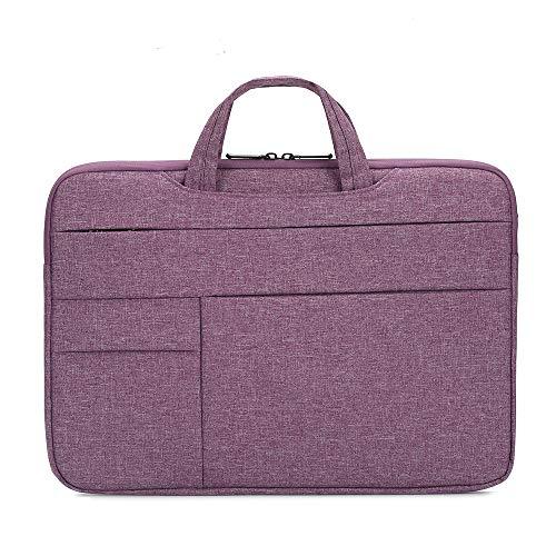 Zwbfu bolsa portátil para laptop de 14 polegadas, bolsa de nylon impermeável para laptop, pasta de lazer negócios roxo