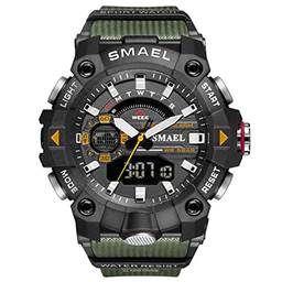 Relógio masculino, relógio eletrônico Hyranect, relógio esportivo multifuncional (verde)