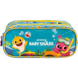 Estojo Duplo Baby Shark Family - 9035 - Artigo Escolar Baby Shark, Azul