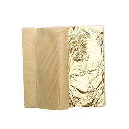 SUPVOX 100 peças de folhas metálicas de papel de folha de ouro imitação de folha de ouro para artesanato de arte, decoração de artesanato, artesanato e molduras de artesanato 14 cm