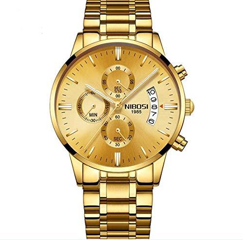 Relógio de Quartzo 2309 Masculino Esportivo Impermeável,Dourada