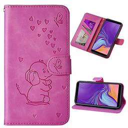 Capa carteira XYX para iPhone Xs Max 6,5 polegadas, [elefante amor em relevo] capa protetora flip de couro PU com compartimentos para cartão para meninas/mulheres, roxo
