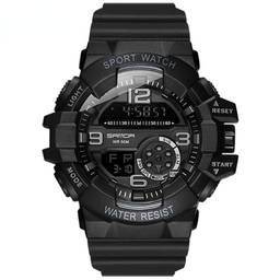 SANDA Relógio Masculino Esportivo Novos Produtos Moda Relógio Multifuncional De Luxo à Prova D'água Led Digital Masculino Relógio Eletrônico De Quartzo Ao Ar Livre Relógio Masculino (Black)