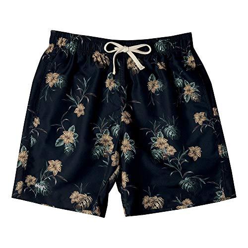 Shorts Casual Estampado Floral, Mash, Masculino, Preto, P