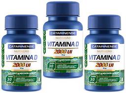 Vitamina D 2000 UI - 3 unidades de 30 Cápsulas - Catarinense