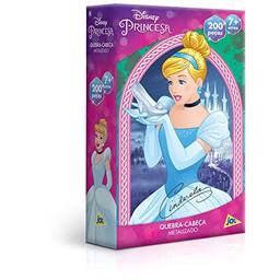 Princesas - Cinderela - Quebra-cabeça - 200 peças metalizado - Toyster Brinquedos
