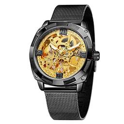 Strachey Relógio mecânico masculino relógios mecânicos automáticos de aço inoxidável 30M à prova d'água relógio de pulso empresarial