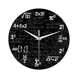 gazechimp químicos Matemática Relógio de Parede-Relógio de Parede de Único Silencioso Não Ticking Parede Arte Decoração para Casa Sala de, Matemática