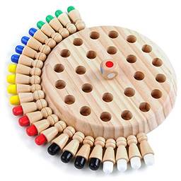 Domary Brinquedos inteligentes para crianças Xadrez com memória colorida Memória de madeira Jogo de xadrez com palito de fósforo Memória para desenvolver jogos de xadrez familiar brinquedos intelectu