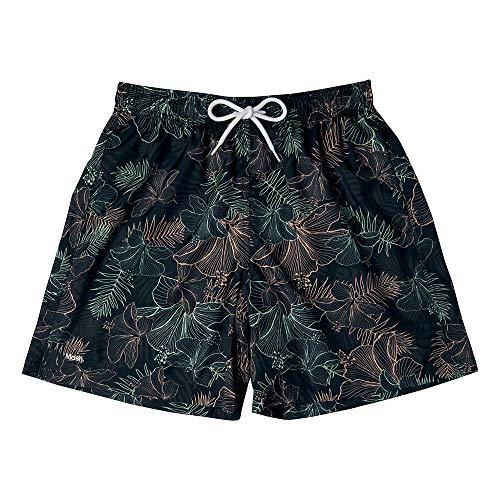 Shorts Estampado Floral Hibisco, Mash, Masculino, Preto, P