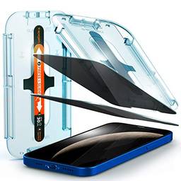 Spigen Protetor de tela de vidro temperado [Glas.tR EZ Fit – Privacidade] projetado para iPhone 12/iPhone 12 Pro – Pacote com 2