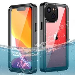 WARGUZU Capa à prova d'água para iPhone 13 Mini, capa subaquática IP68, qualidade de som com protetor de tela integrado, proteção resistente, à prova de choque, capa à prova de poeira para iPhone 13 Mini 5G 5,4 polegadas