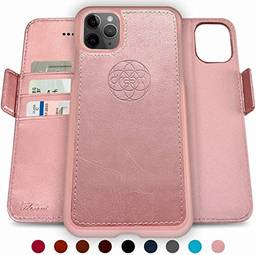 2-in-1 carteira-capas para iPhone SE 2020 iphone 8/7, magnético destacável Choque-choque TPU Slim-Case, proteção RFID, suporte de 2 vias, couro vegano de luxo, giftbox (iPhone XR,RoseGold)