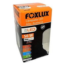 Lâmpada LED Alta Potência Foxlux – Luz Branca (6500K) – 50W – Bivolt (100-240V) – Base E-27