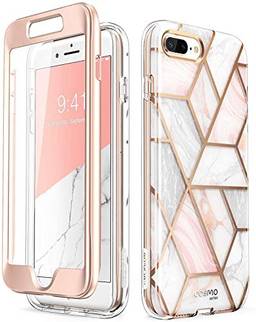 i-Blason Capa transparente com glitter Cosmo para iPhone 8 Plus/iPhone 7 Plus, mármore