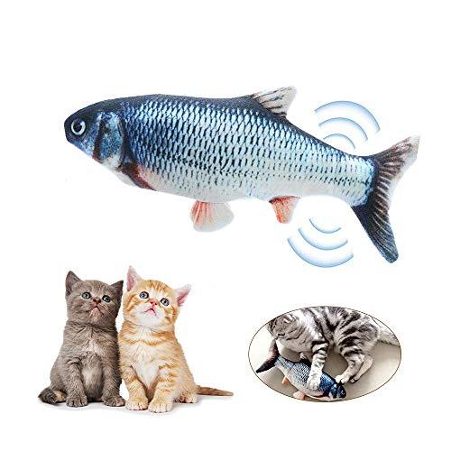 Cucudy Simulação de Carregamento USB Peixe Brinquedo Gato Engraçado Animais de Estimação Interativos Gatos Catnip Brinquedos para Gato Kitty Gatinho-Perfeito para Mordida Mastigando Chutando peixe elé
