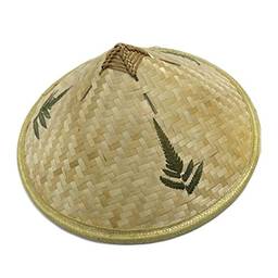 Chapéu de palha trançado feito à mão Vin Beauty, boné de bambu para pesca com proteção solar asiática para dança, boné clássico retrô